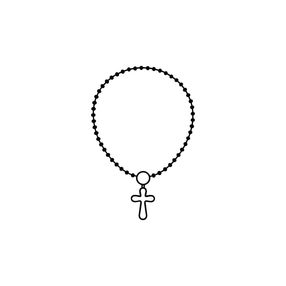 cross religion Rosary beads ClipArt Graphic vector