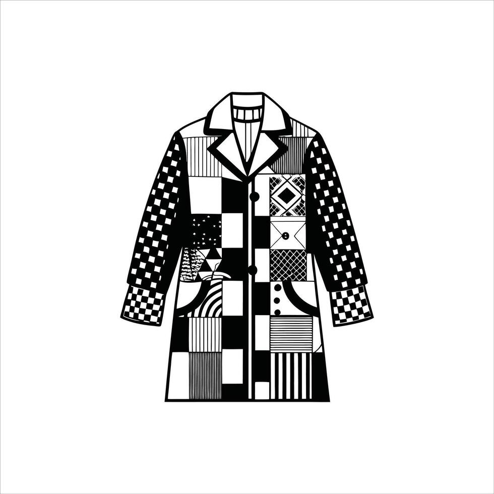 Frosty Day Long Outerwear ClipArt vector