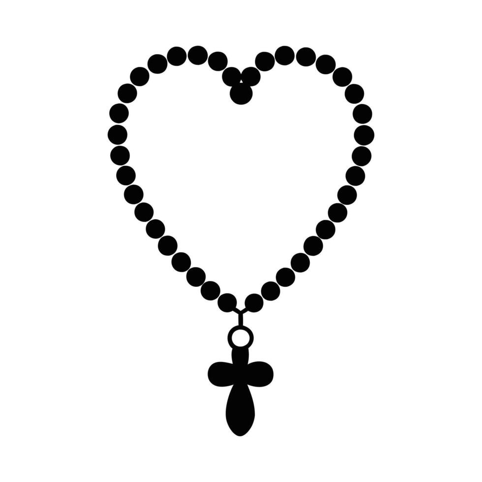 Holy Rosary ClipArt Design with Cross vector
