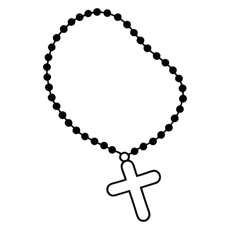 Artistic Rosary with Cross Graphic Illustration vector