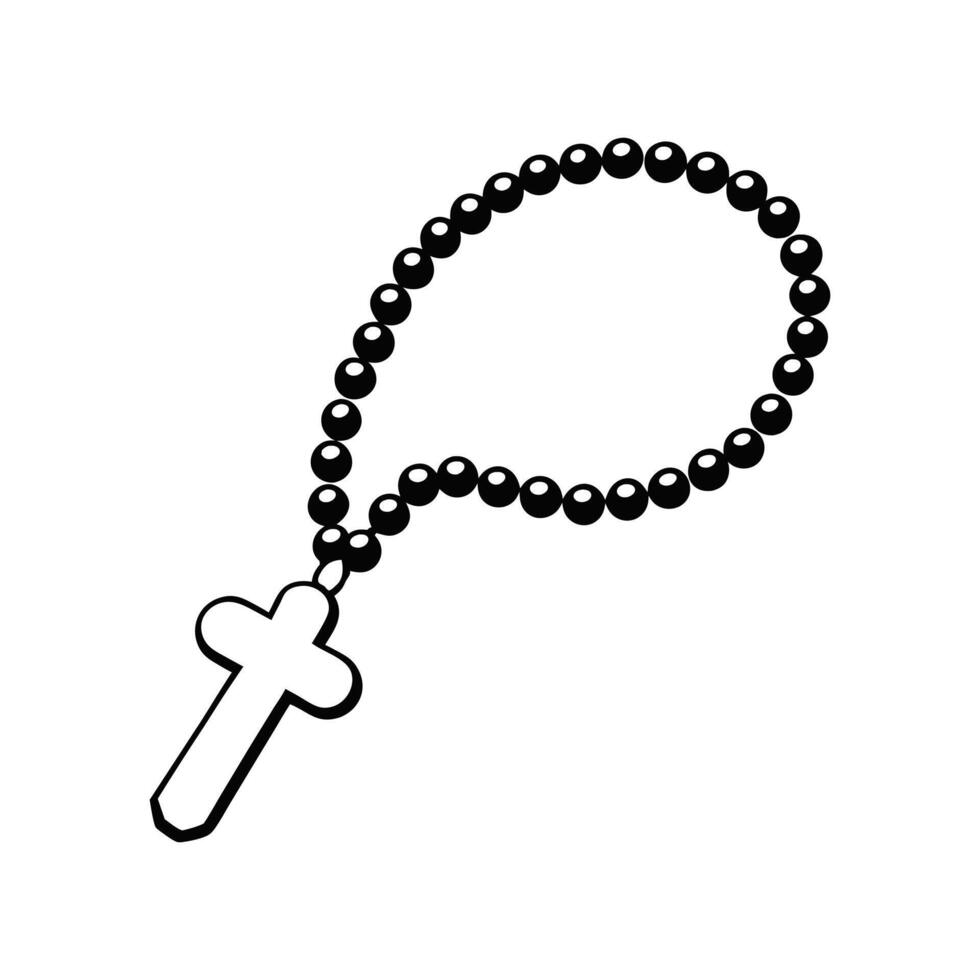 Beautiful Rosary Beads and Cross Illustration vector