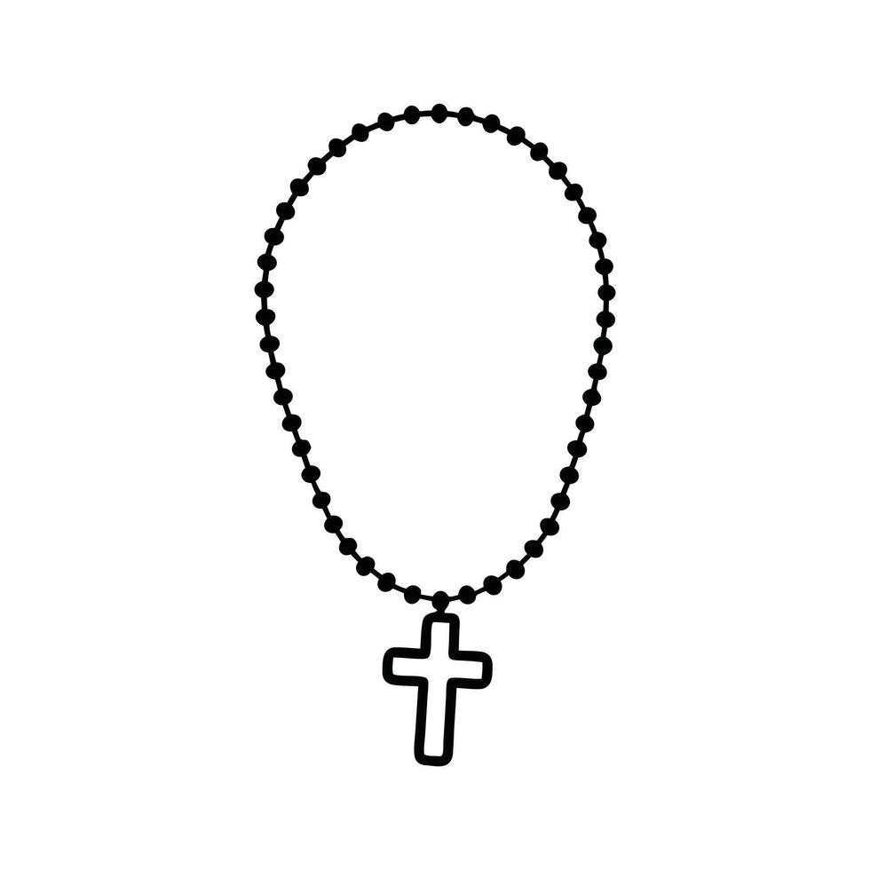Rosary with Crucifix ClipArt Illustration vector