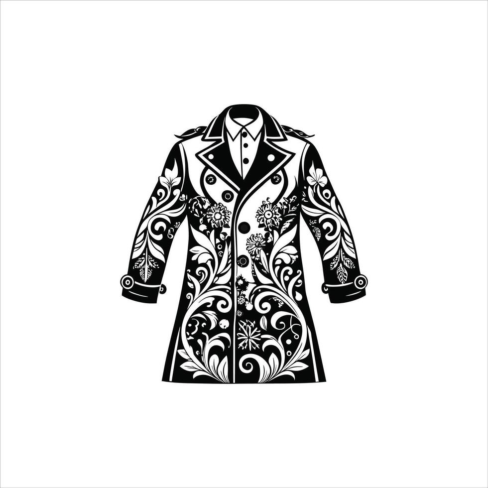 Warm and Stylish Long Outerwear ClipArt vector