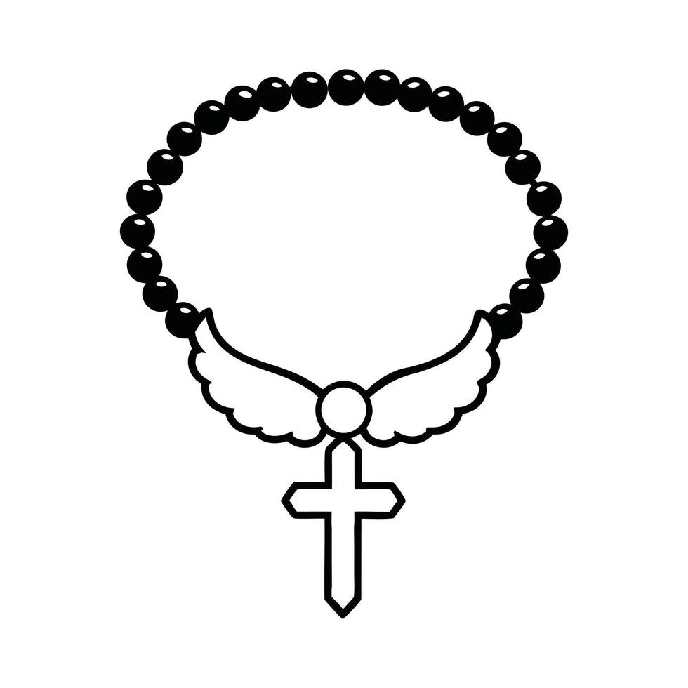 Christian Faith Rosary with Cross Graphic vector