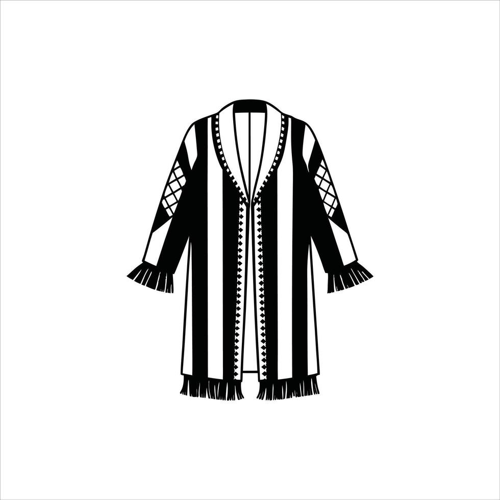 Stylish Long Outerwear ClipArt Design vector