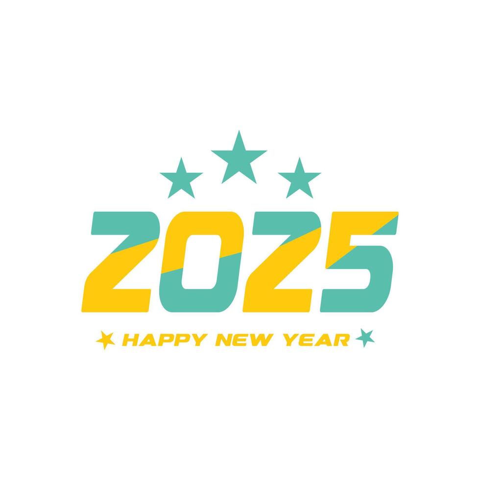 2025 text. New year 2025 minimalist. Happy new year. design template for new year celebration. vector