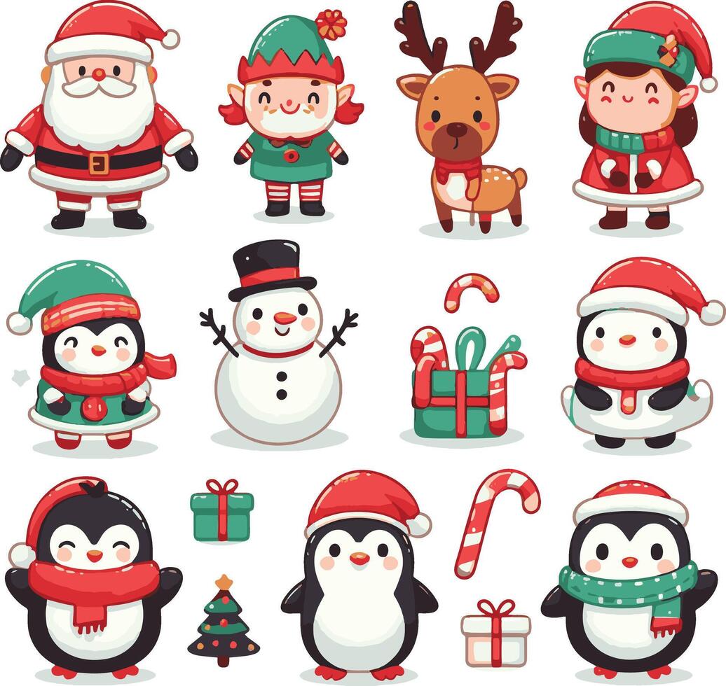 Happy christmas design elements illlustration vector