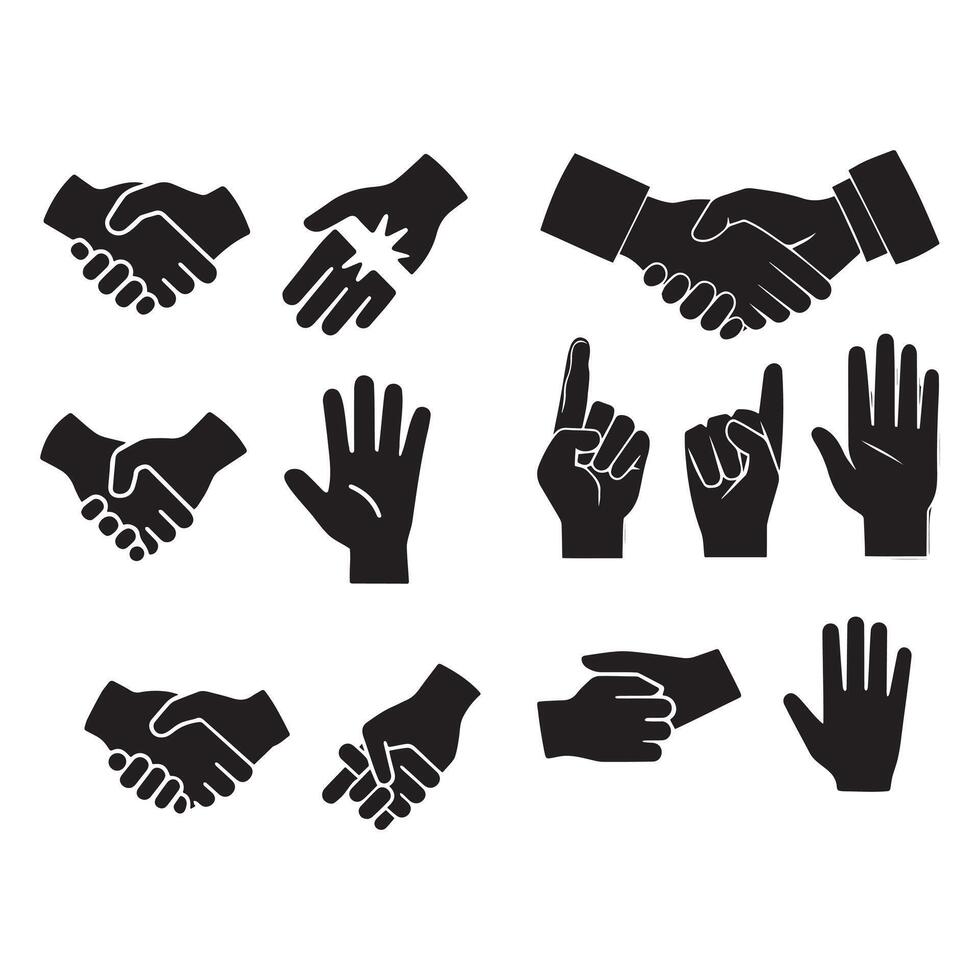 Hand Communication Set Hand Gesture vector