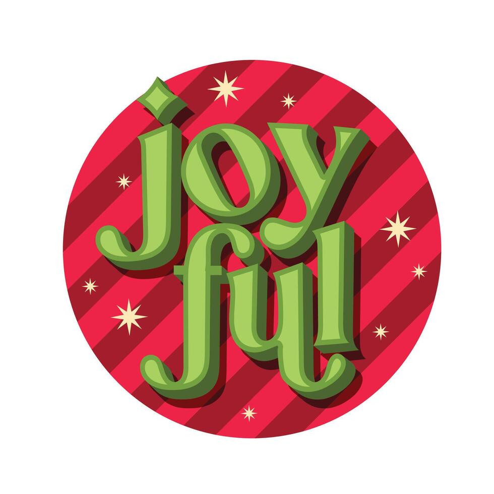 Merry Christmas poster, Joyful text. vector
