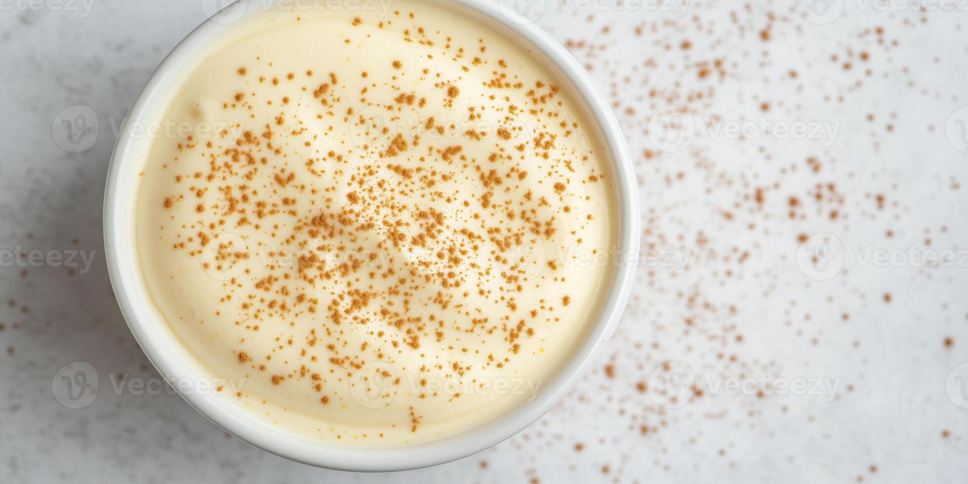 Close-up of mousse in a round ramekin with no additional features, culinary photography photo