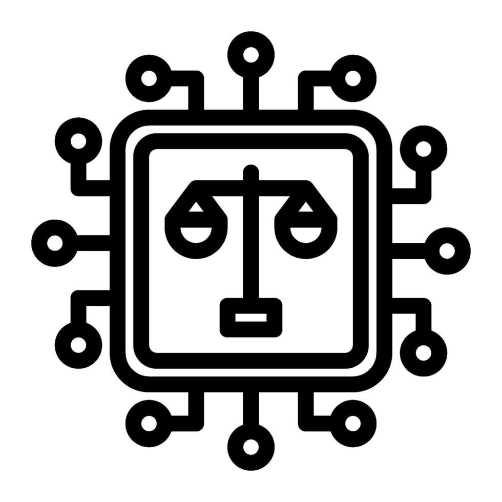 Ethical AI icon line style vector