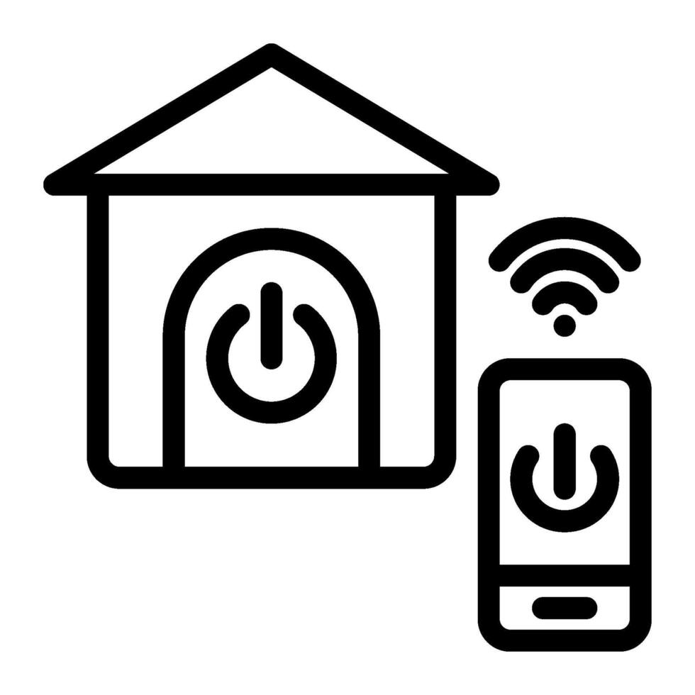 Smart home icon line style vector
