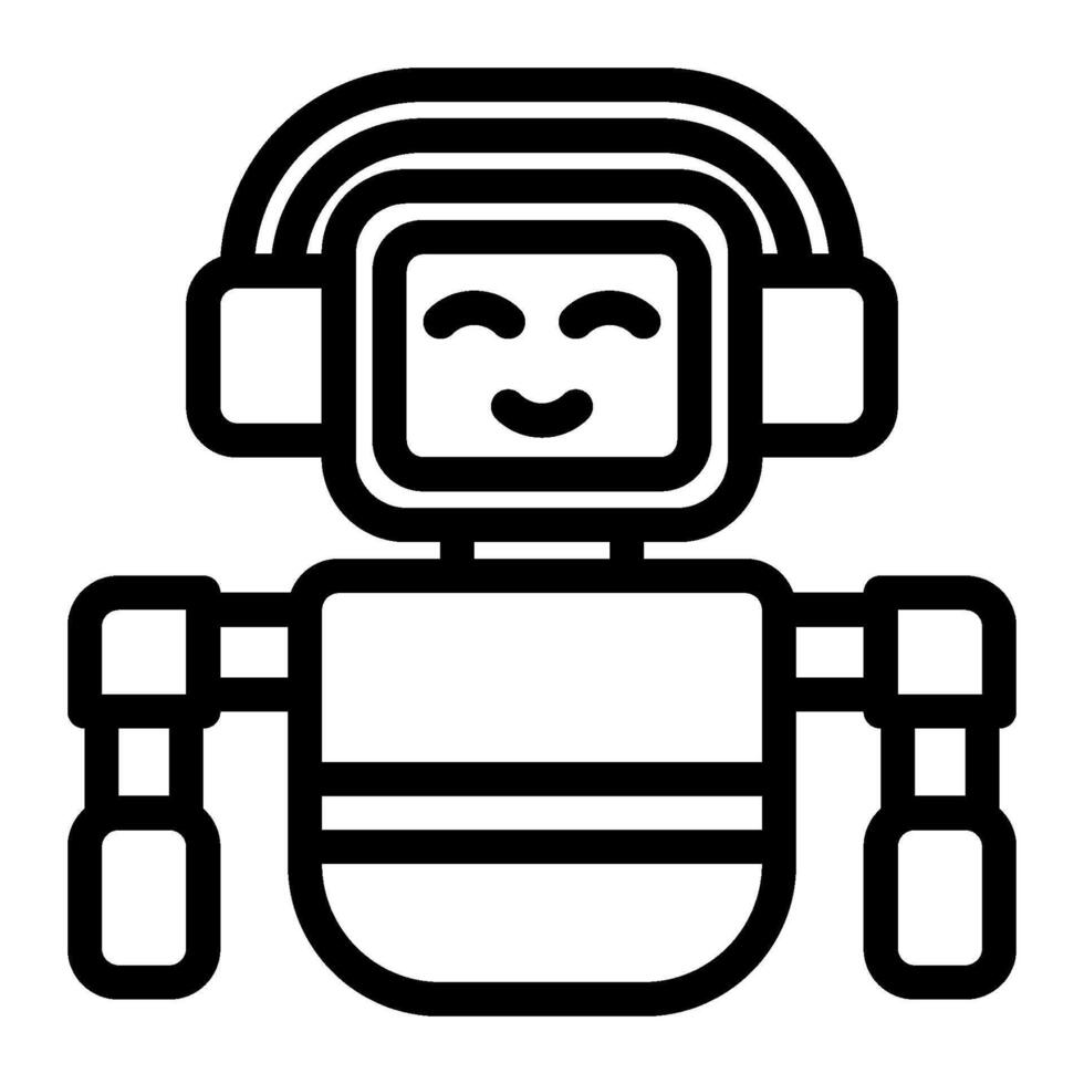 AI assistant icon line style vector