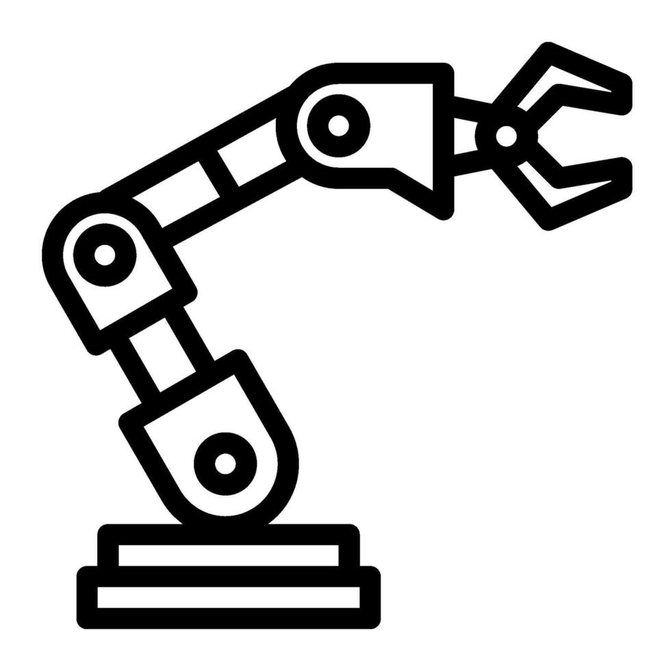 Robotic arm icon line style vector
