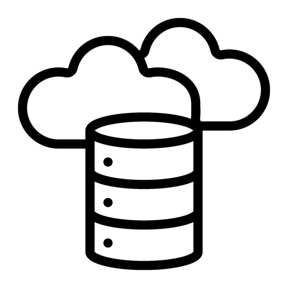 Data cloud icon line style vector