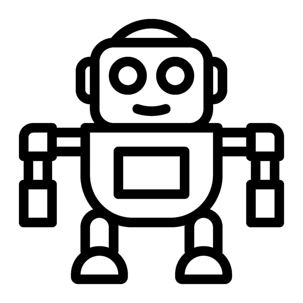 AI powered robot icon line style vector