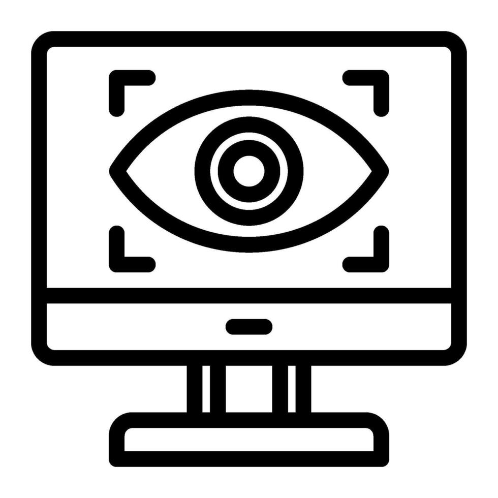 Computer vision icon line style vector