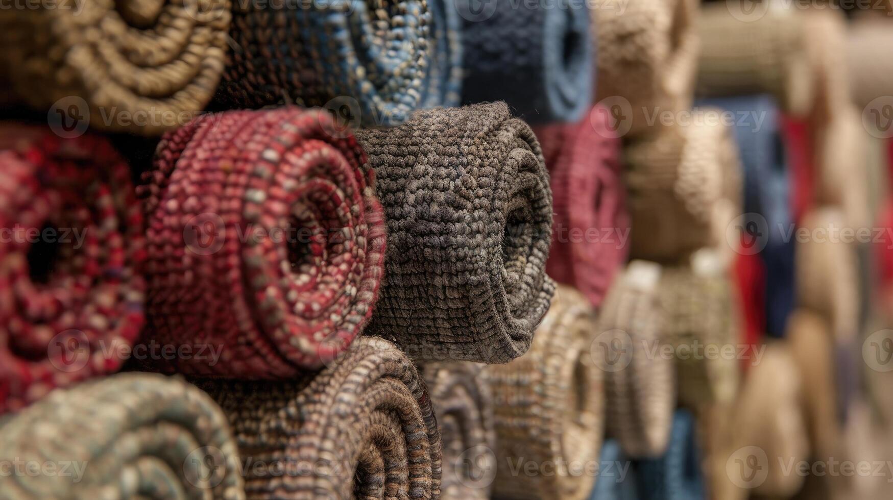 A large pile of different colored yarns photo