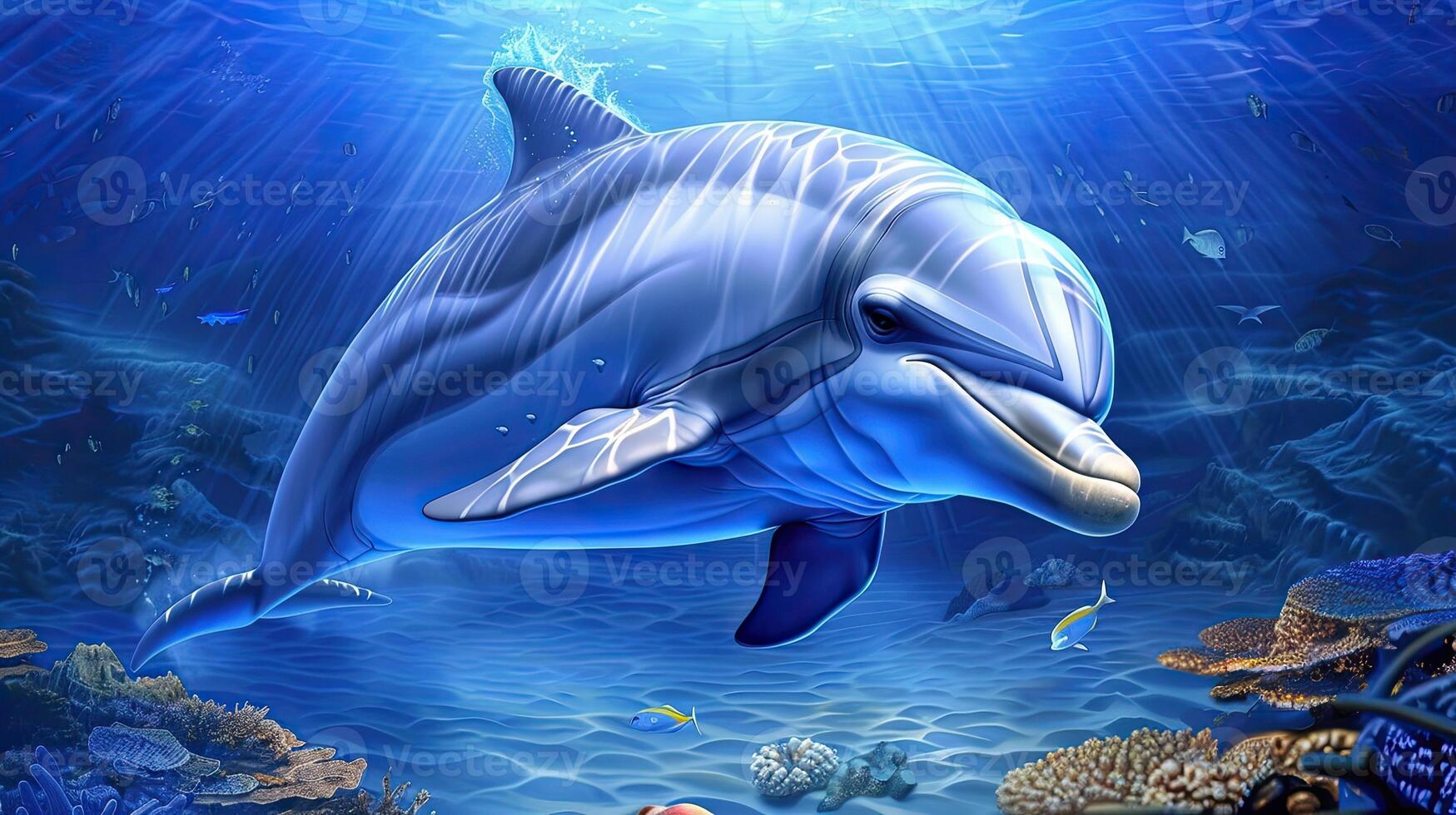 Dolphin underwater wallpaper photo
