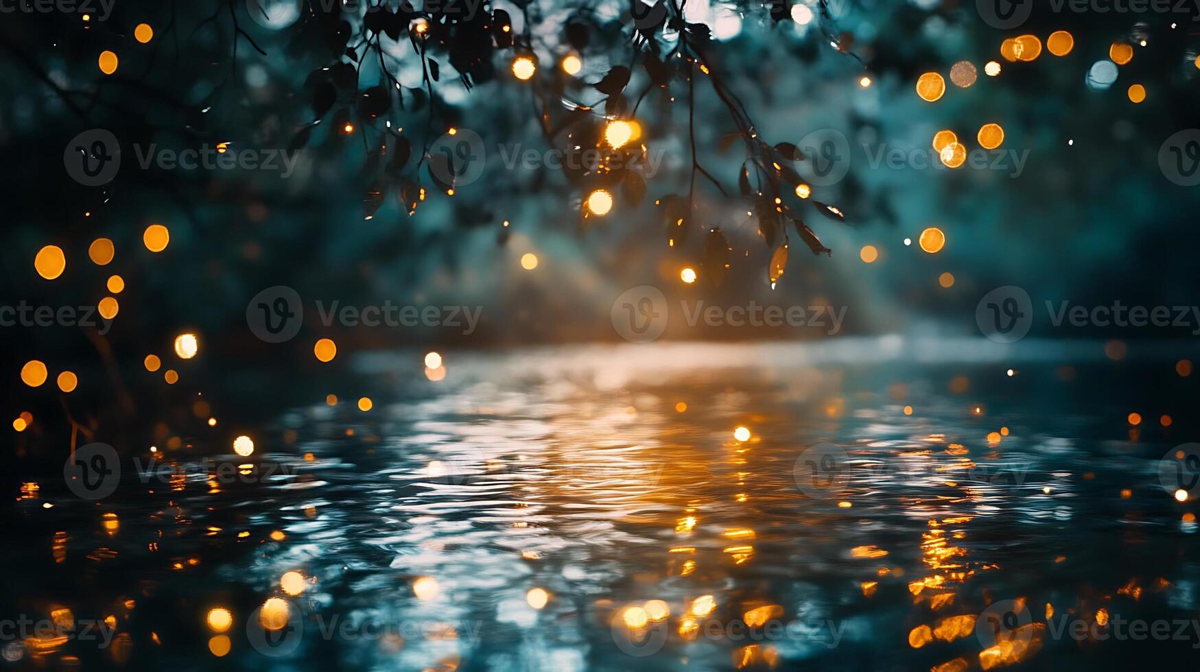 Sparkling Radiant Glow Effects Featuring Captivating HD Background with Bokeh Lights photo