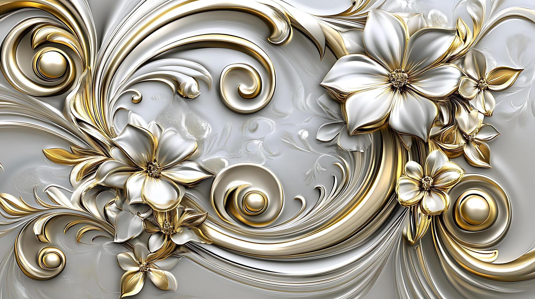 Luxurious Abstract Designs with Marble and Metallic Touches photo