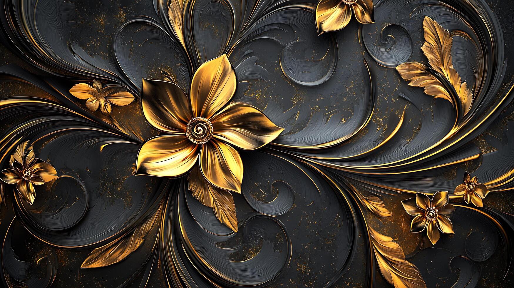 Modern Wave Patterns in Gold and Marble for Luxe Aesthetics photo