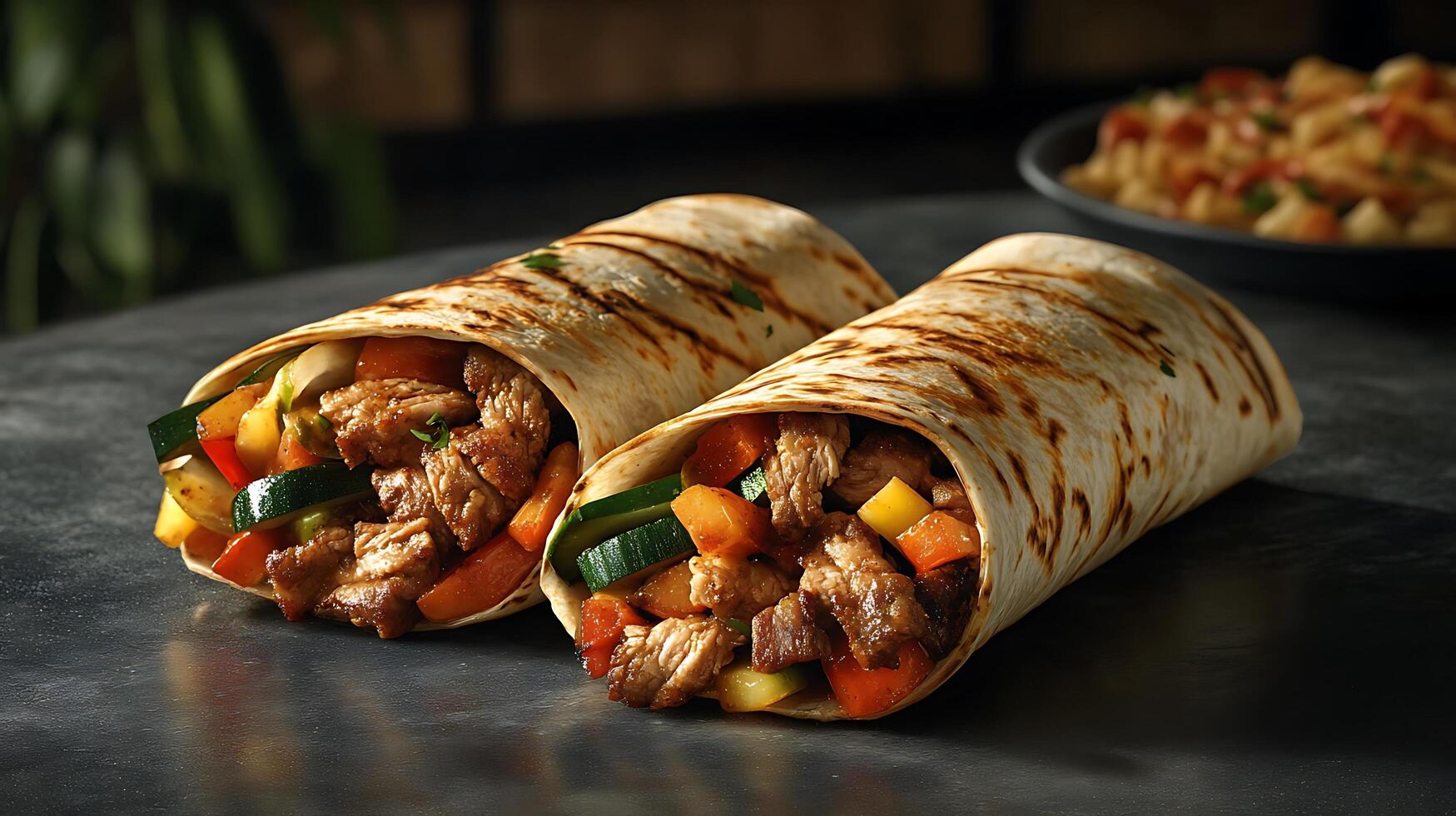 Flavorsome Shawarma Wraps with Chicken, Beef, and a Vegetable Medley photo