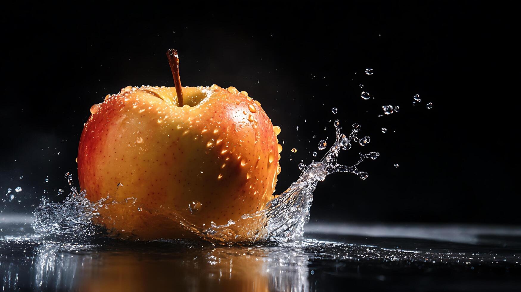Close-Up of a Fresh Apple Showing Its Beautiful Texture photo