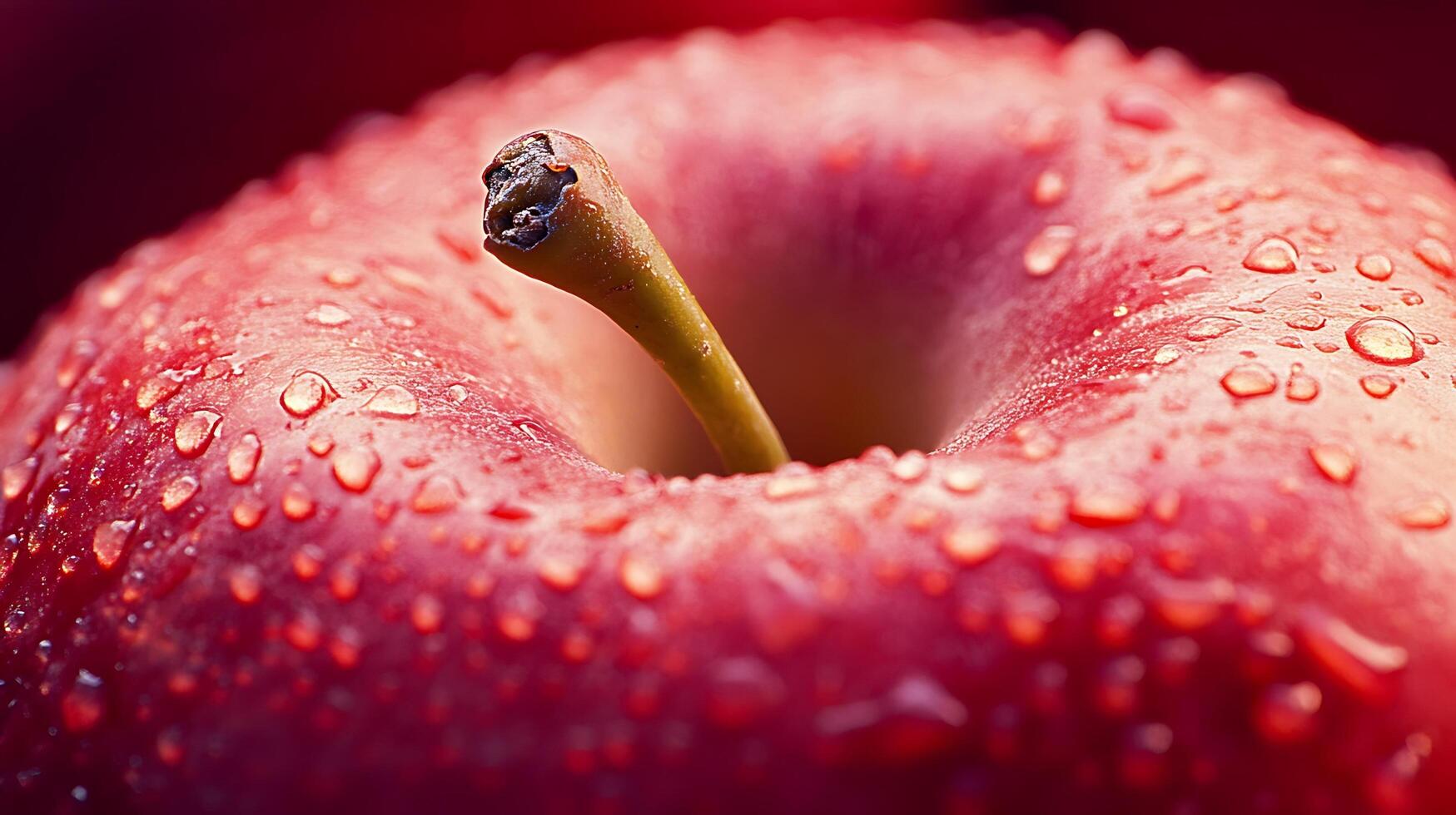 Shiny, Fresh Apple Fruit in Close-Up with Dew photo