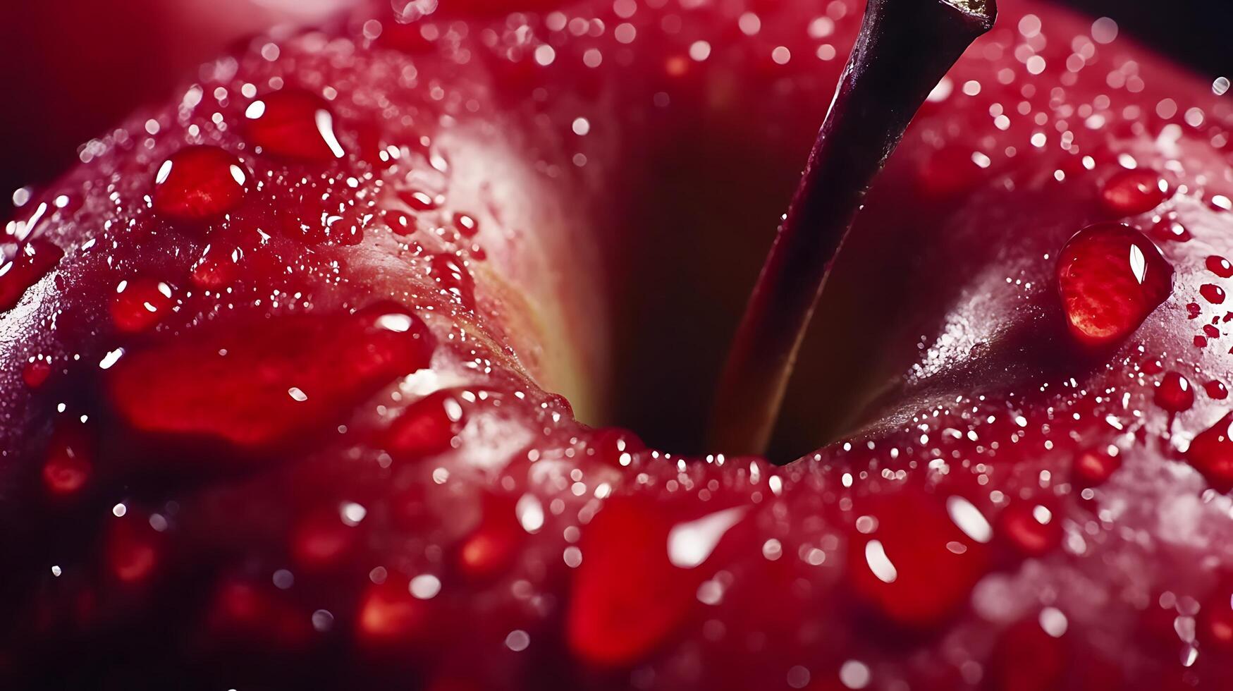 Delicious Red Apple in Close-Up, Ready to Bite photo