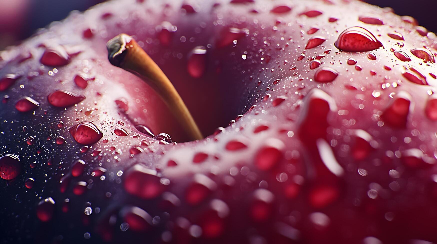 Close-Up of a Freshly Washed Apple with Glowing Skin photo