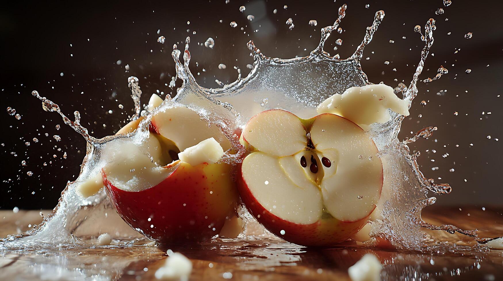 Macro Shot of a Fresh Apple with Vibrant Red Skin photo