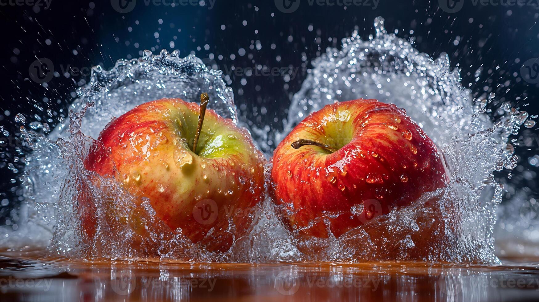 Detailed Macro View of a Shiny Red Apple photo