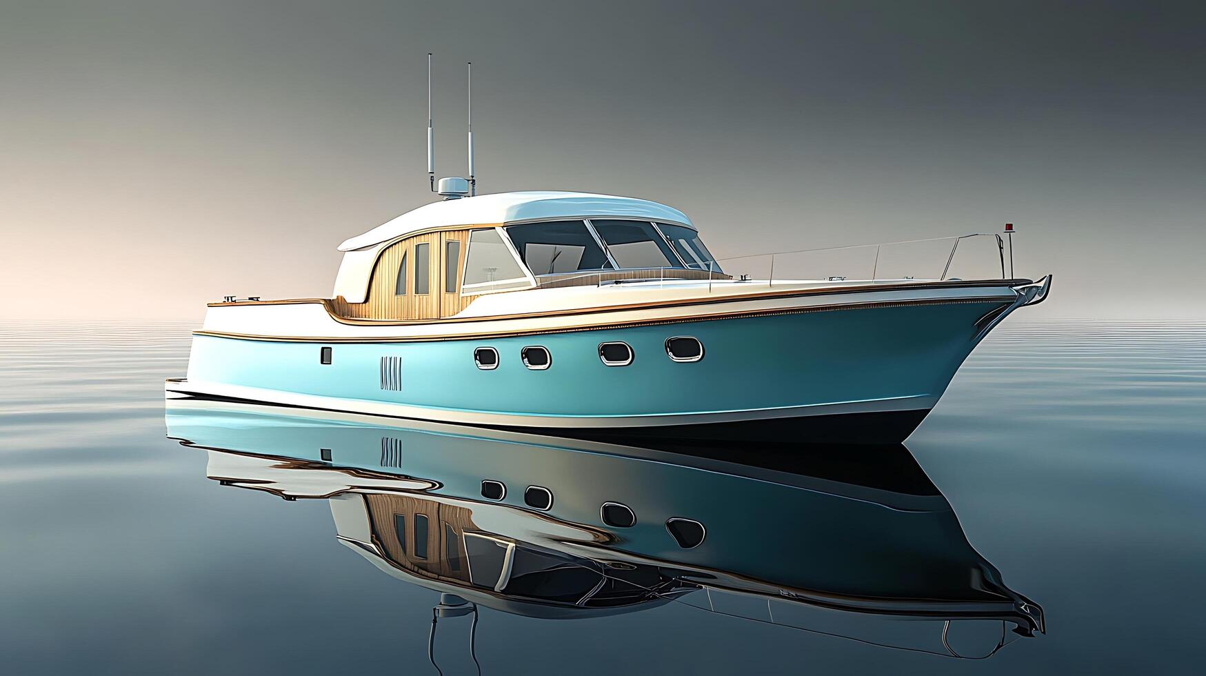 Modern Boat Realistically Captured in High-Resolution Art photo