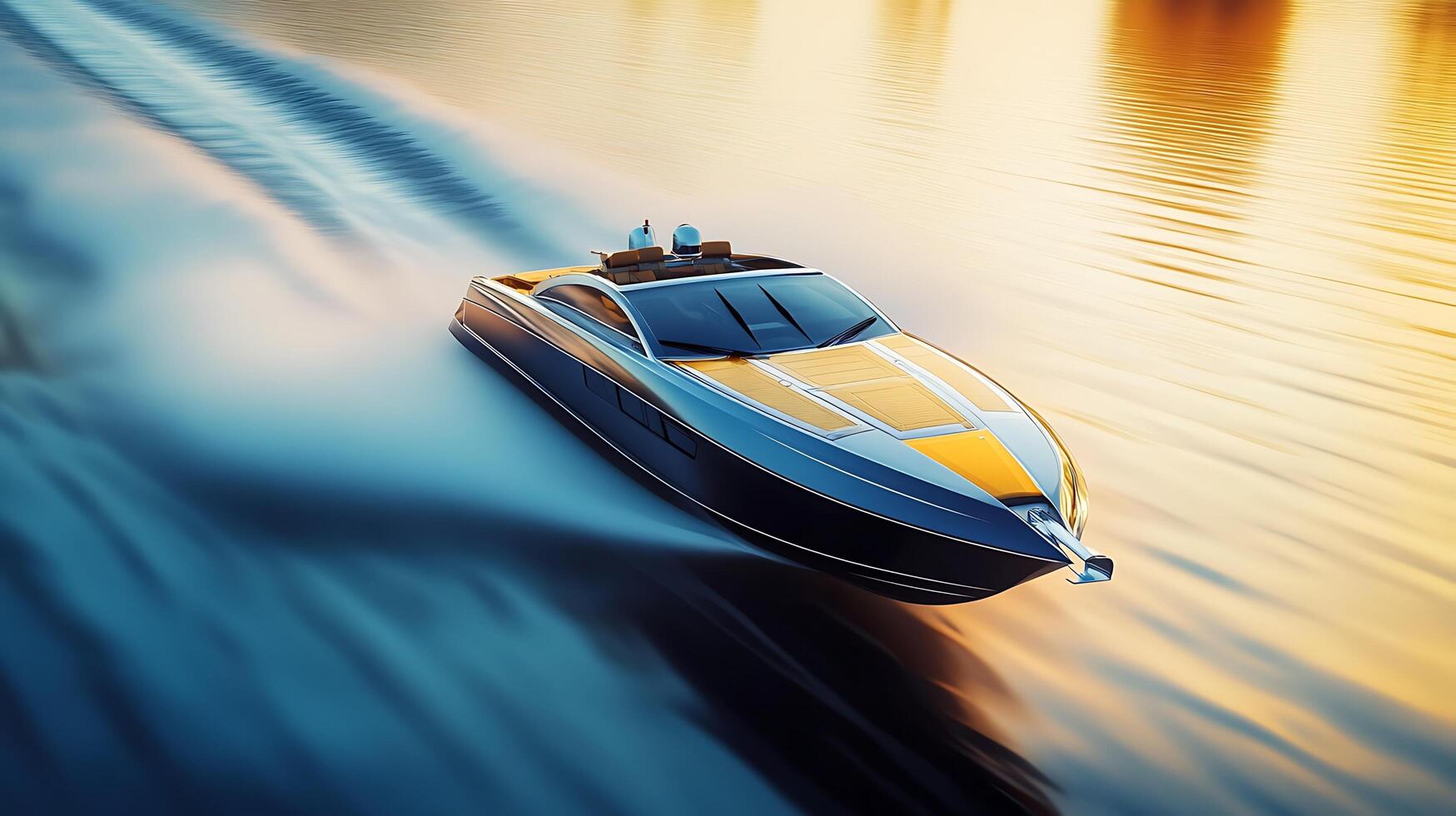 Elegant Modern Boat Showcased in Photorealistic High-Resolution photo
