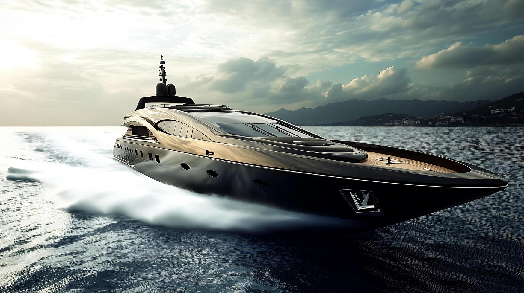 High-Definition Render of a Sleek Modern Boat with Perfect Details photo