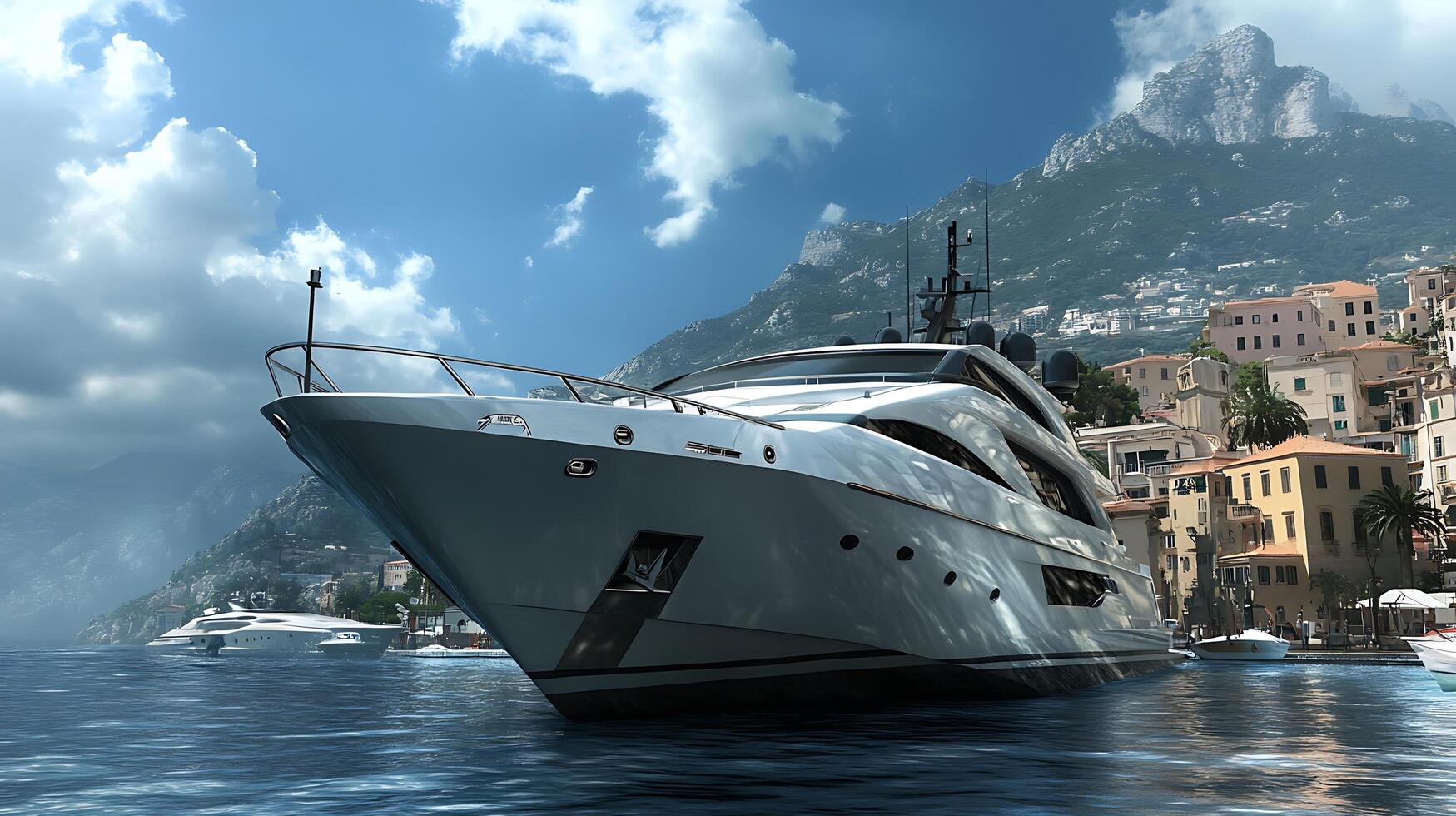 Hyper-Realistic Modern Boat Capturing Every Detail in Ultra HD Quality photo