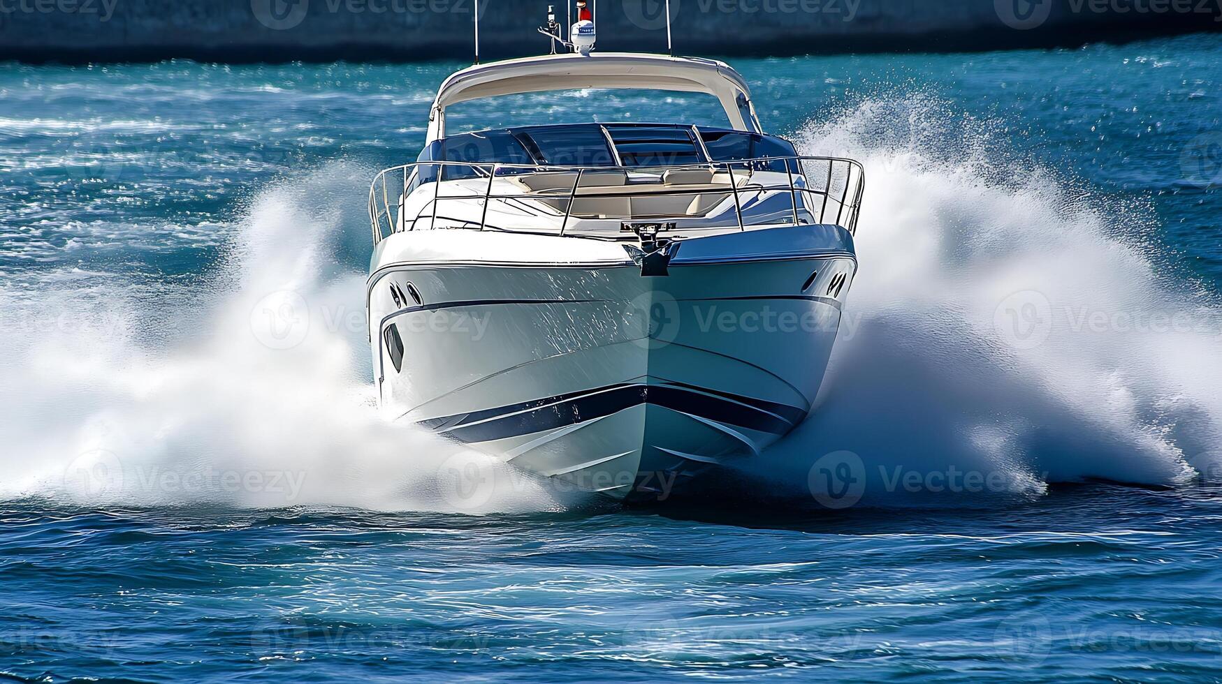 Yacht Scene Over Glimmering Ocean Bliss photo