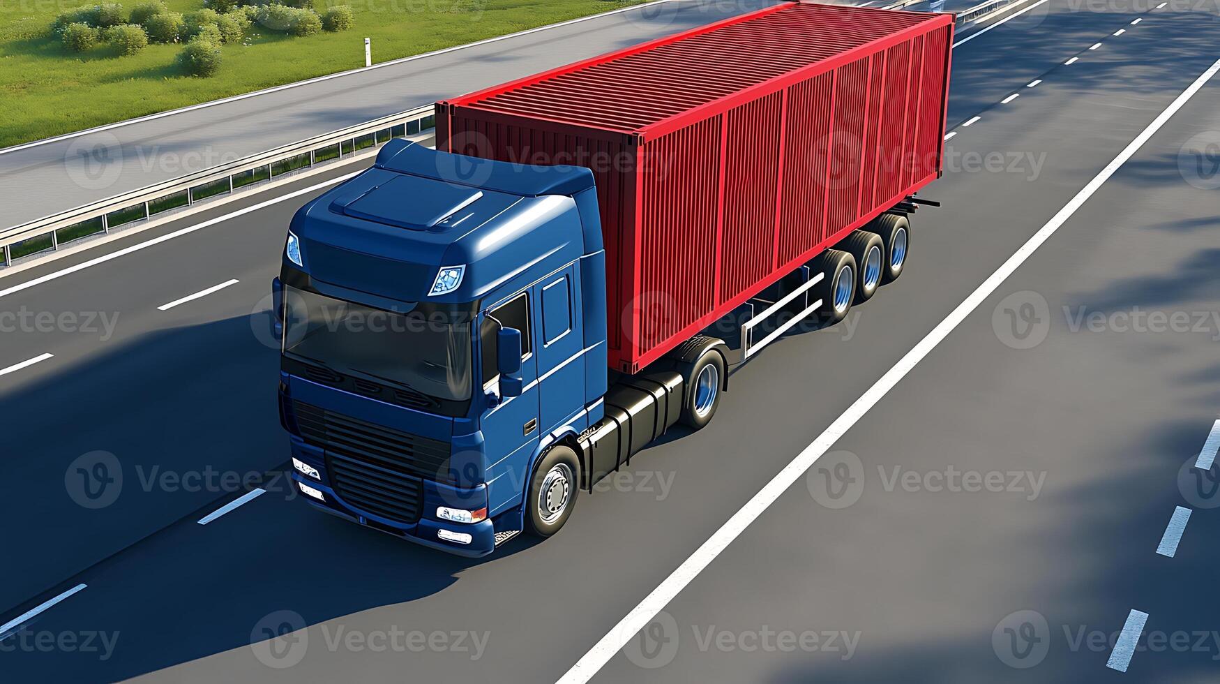 Global logistics powered by efficient cargo trucks and container deliveries photo
