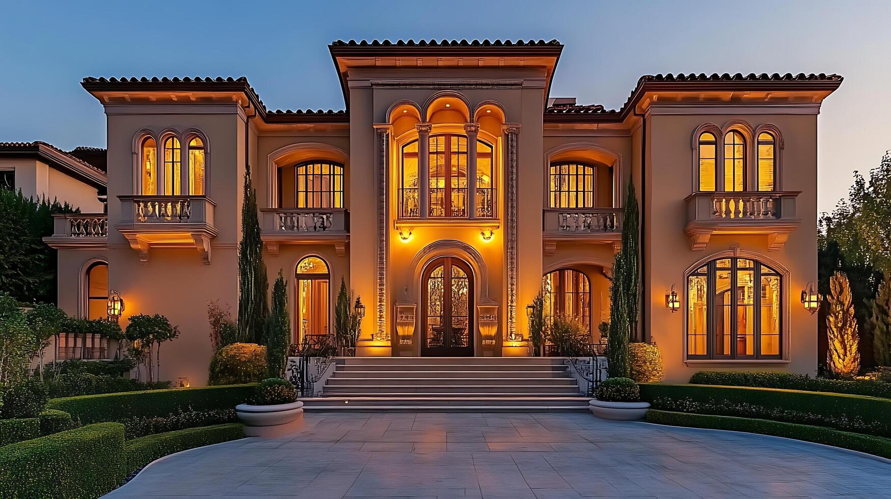 Refined Evening Charm of a Stylish Contemporary Residence photo