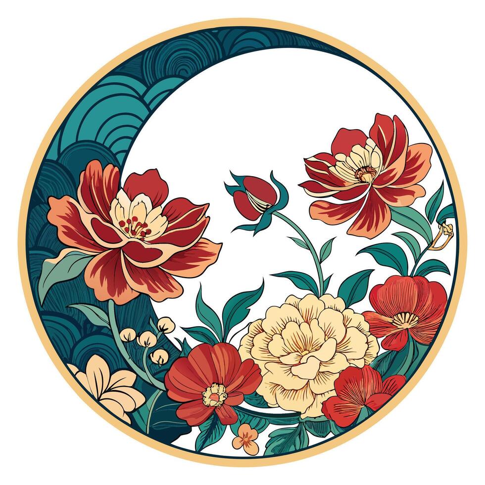 Lovely floral frame with realistic style vector