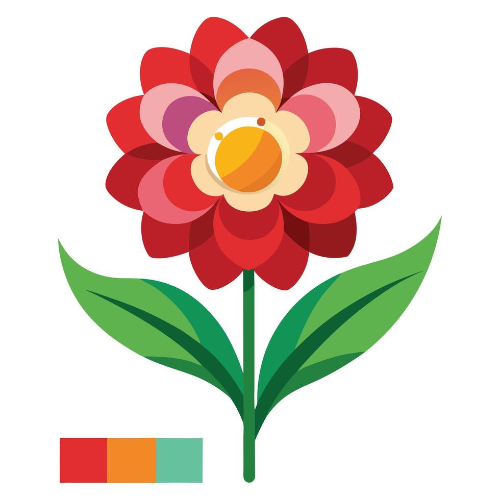 Beautiful Christmas flower Nature and flora theme Colorful icon in flat style isolated on white background vector