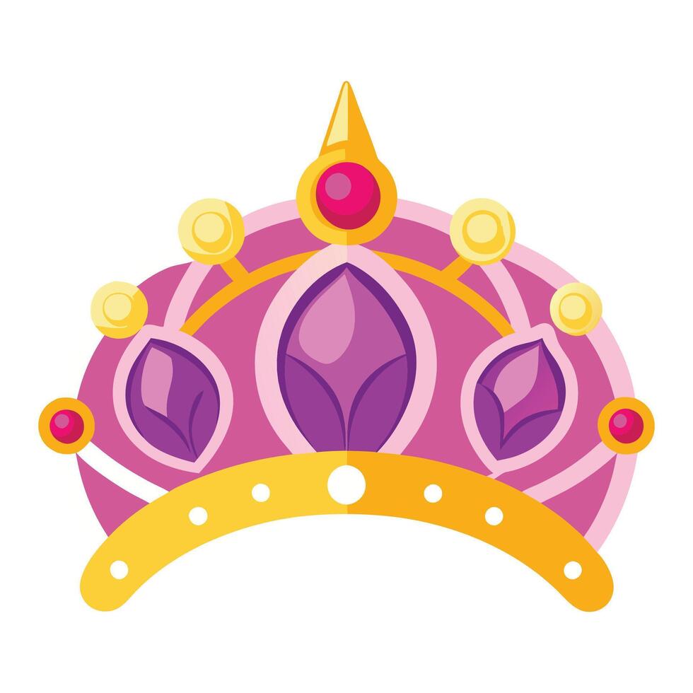 Realistic illustration of gold crown with red gems. Jewelry, award, royalty. vector