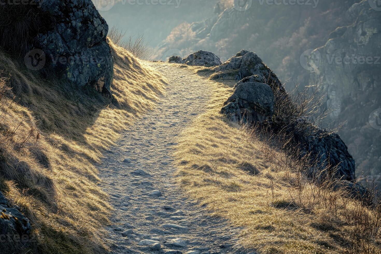 Winding Path on a Rocky Mountain Ridge photo