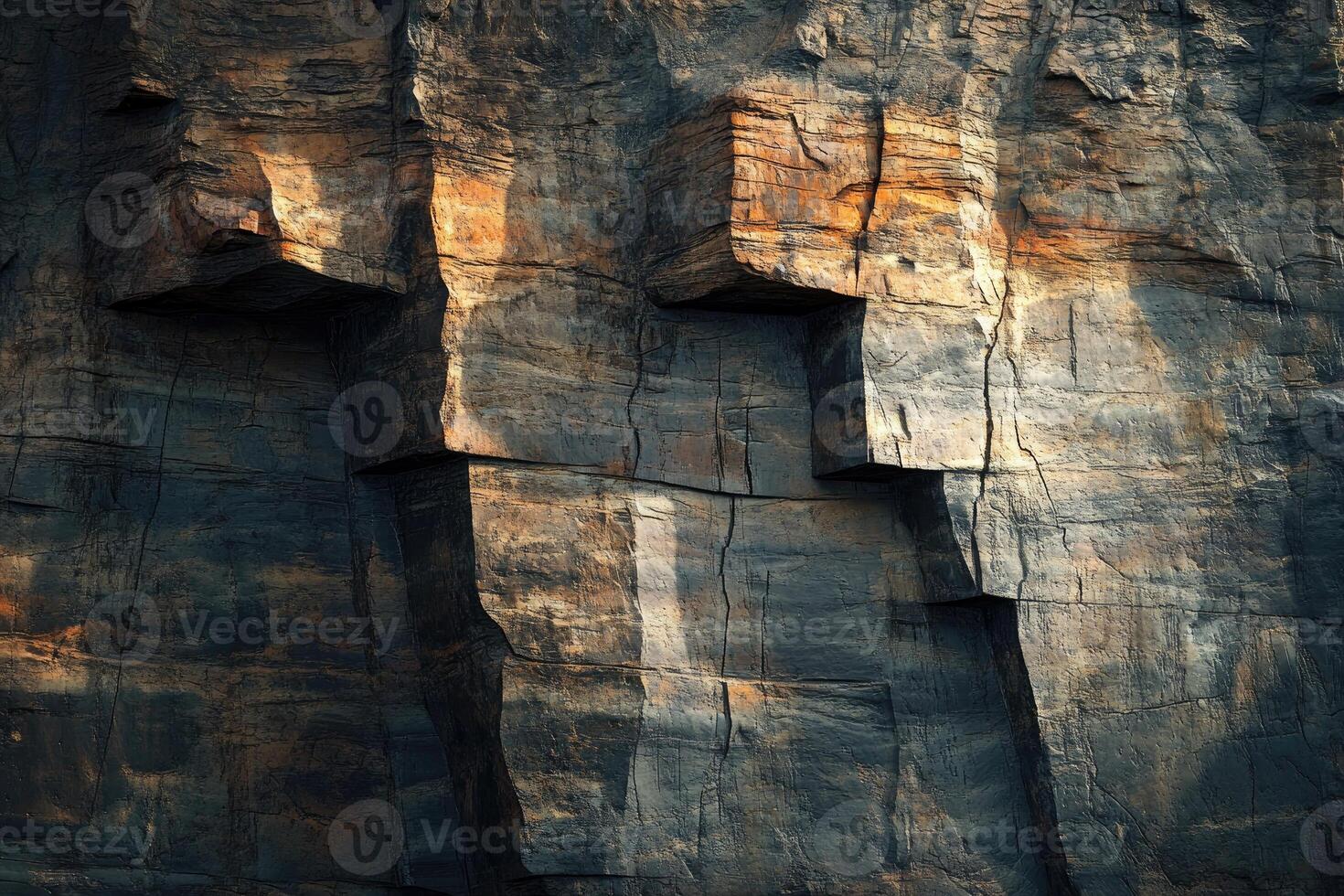 Abstract Rock Formation with Cracks and Layers photo
