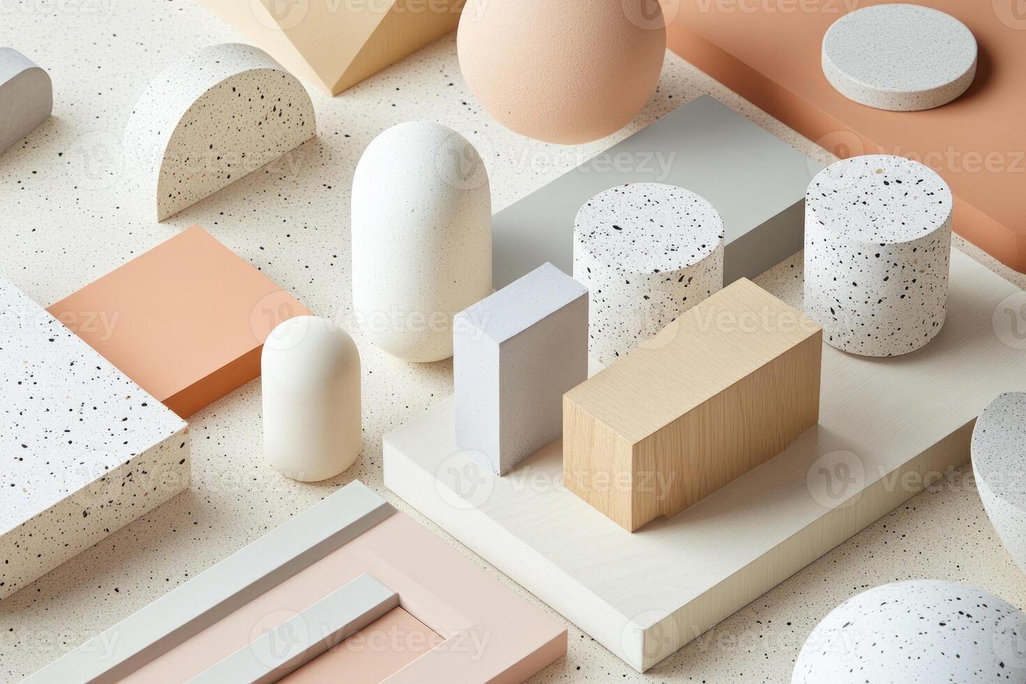 Abstract Composition of Geometric Shapes and Textures photo