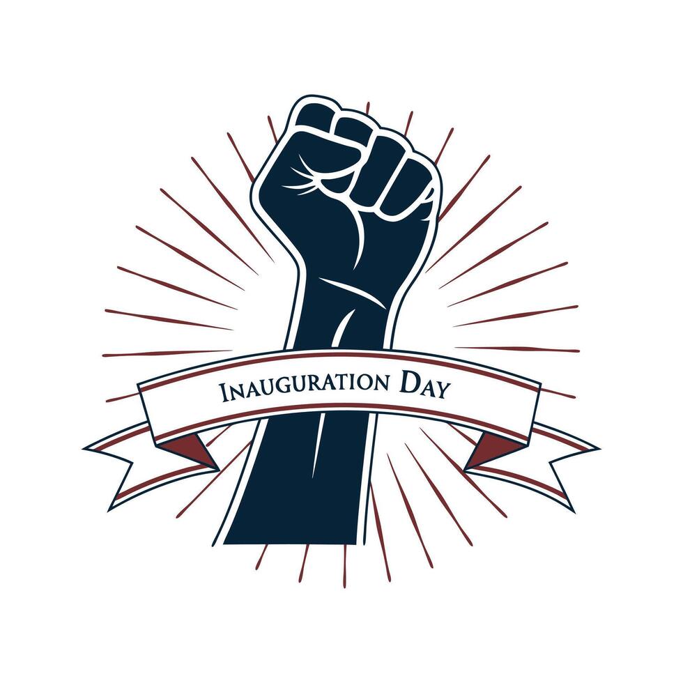 Hand Raised in Oath Illustration for Inauguration Day vector