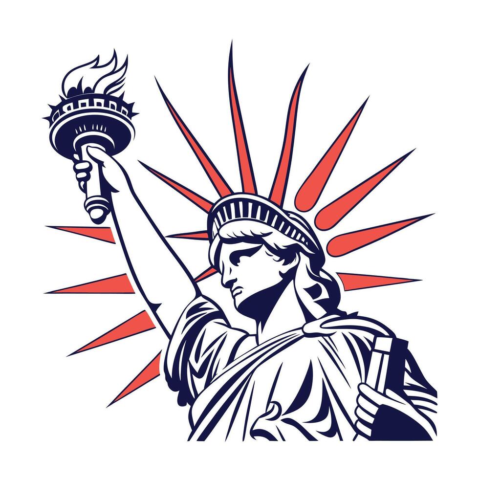 Torch of Liberty Bold Silhouette Icon for Enlightenment and Leadership Design vector