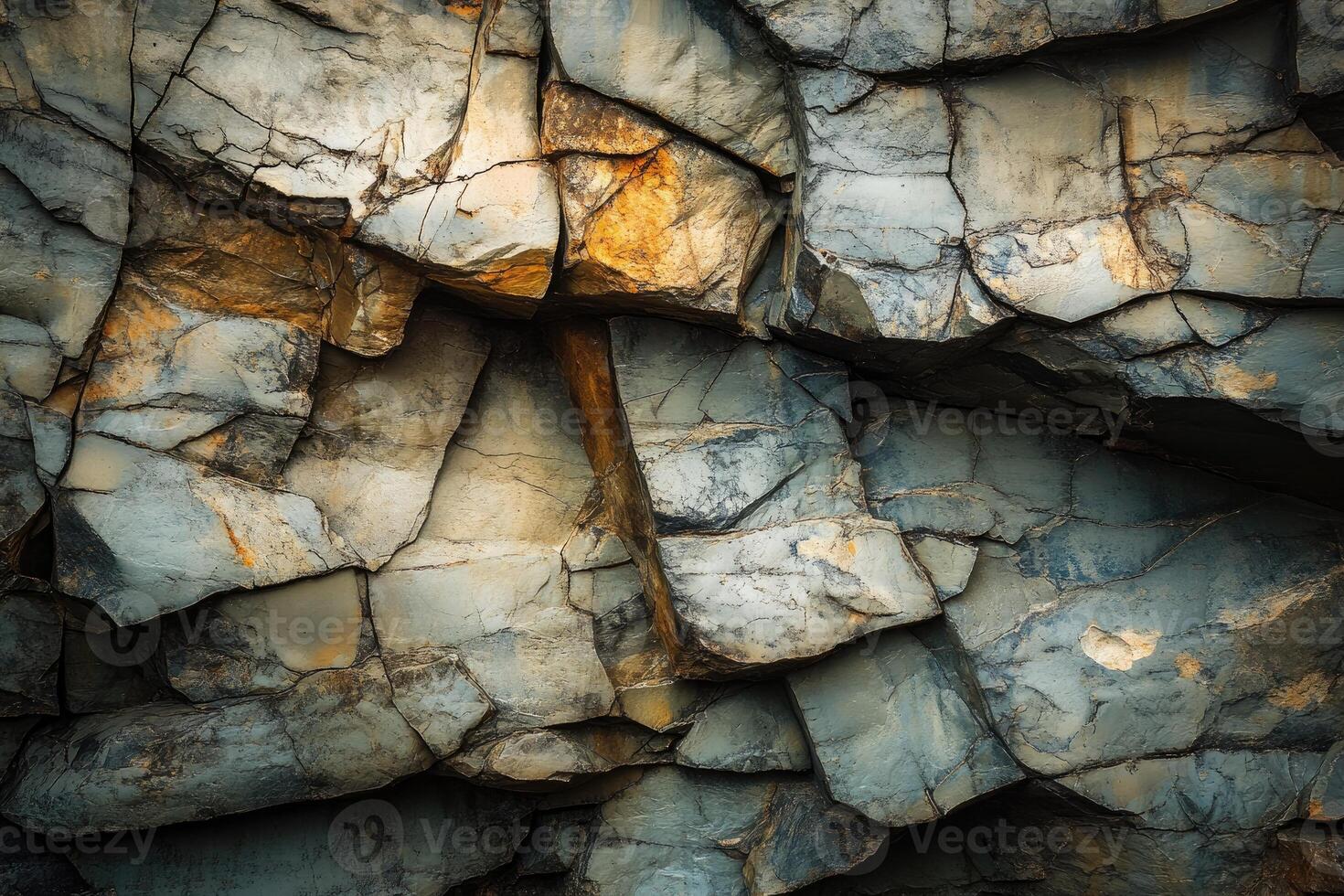Textured Rock Face with Cracks and Layers photo