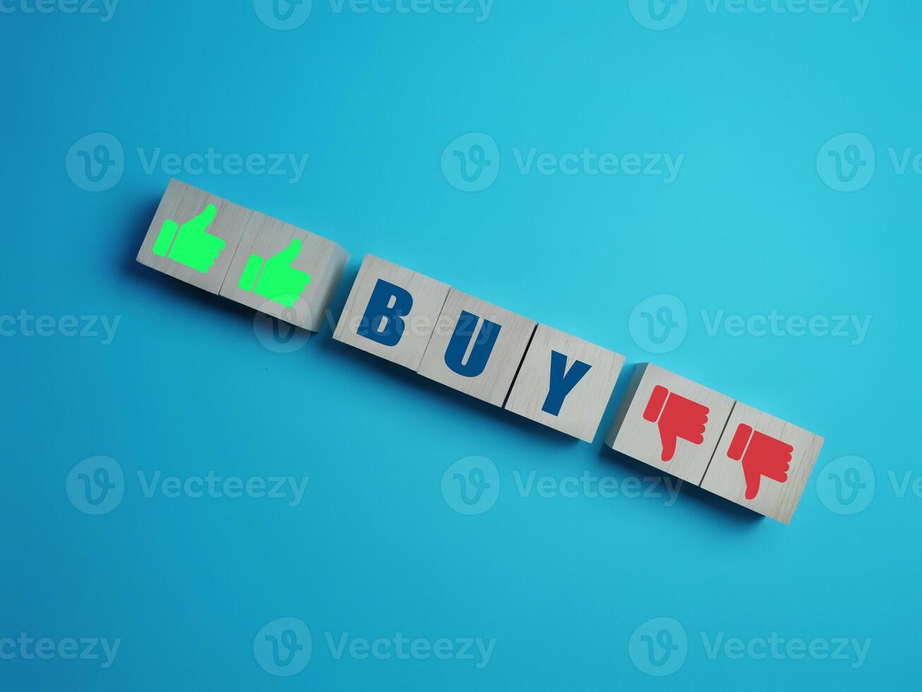 Buy Decision, Thumbs Up and Down Marks, Forex and Investment Market photo